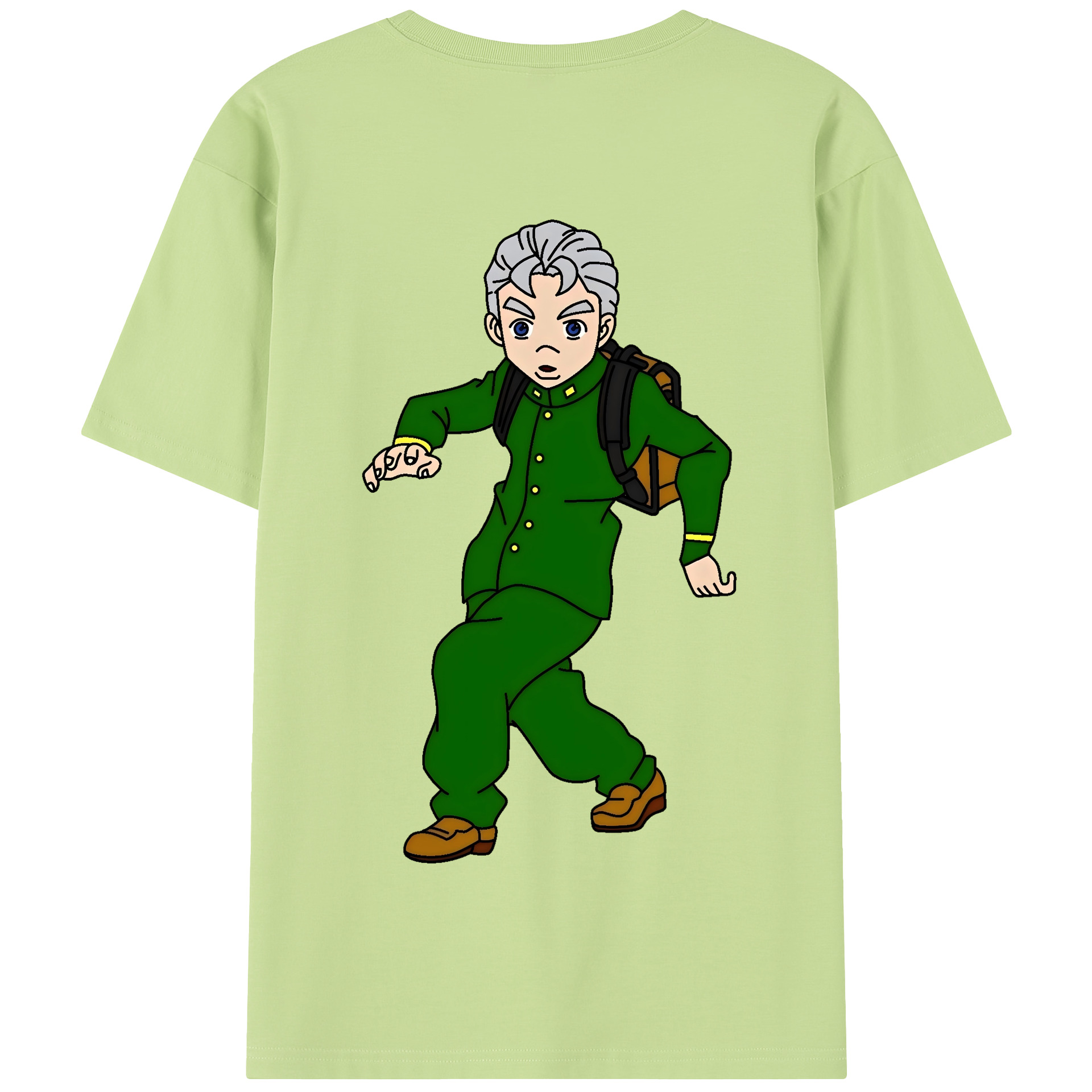 （画像用） ジョジョの奇妙な冒険 広瀨康一 JoJo's Bizarre Adventure Hirose Koichi 綿100％半袖Tシャツ（背面プリント）